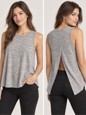 Rag & Bone /JEAN Gray Split-Back Sleeveless Tank Top Size XS